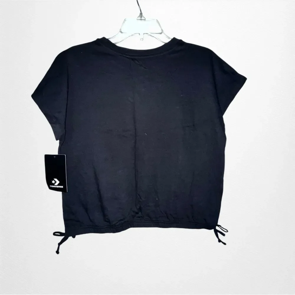 New With Tags Girls Black with Converse Logo Cap Sleeve Top Size XL
